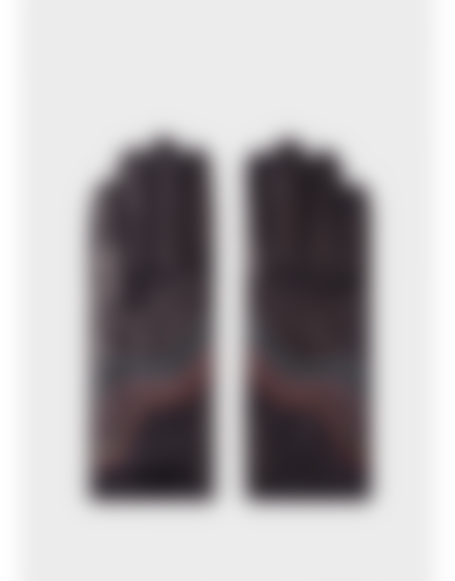 Paul Smith Leather Gloves With Swirl Stitch Detail Size: L, Col: Navy