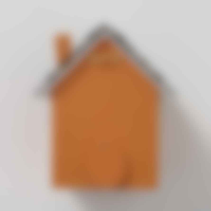 &Quirky Orange Wooden Birdhouse
