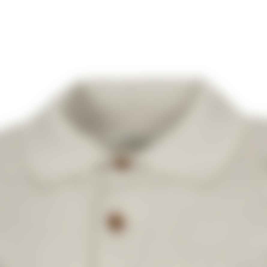 Maison Kitsune Long Sleeve Knitted Polo Shirt - Grey Melange