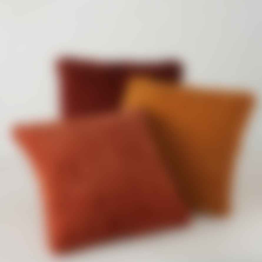 &Quirky Riversley Cushion : Mustard, Orange or Dark Red