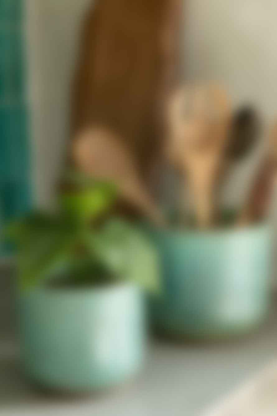 J-Line Small Green Ceramic Leo Flowerpot
