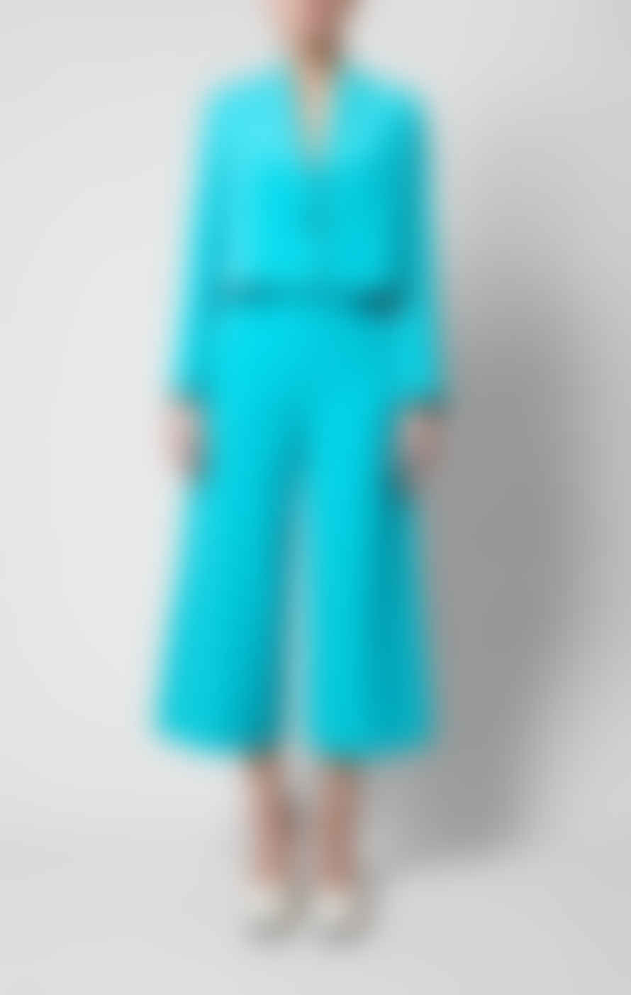 French Connection Jaded Teal Echo Crepe Culottes