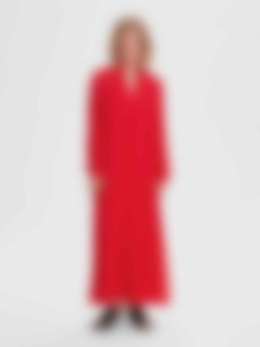 Selected Femme Red Plisse Dress