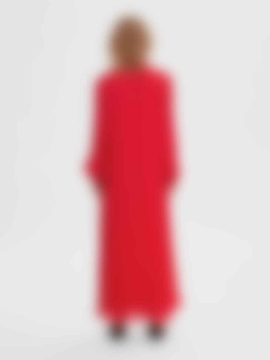 Selected Femme Ski Patrol Red Darcie Pleated Maxi Dress