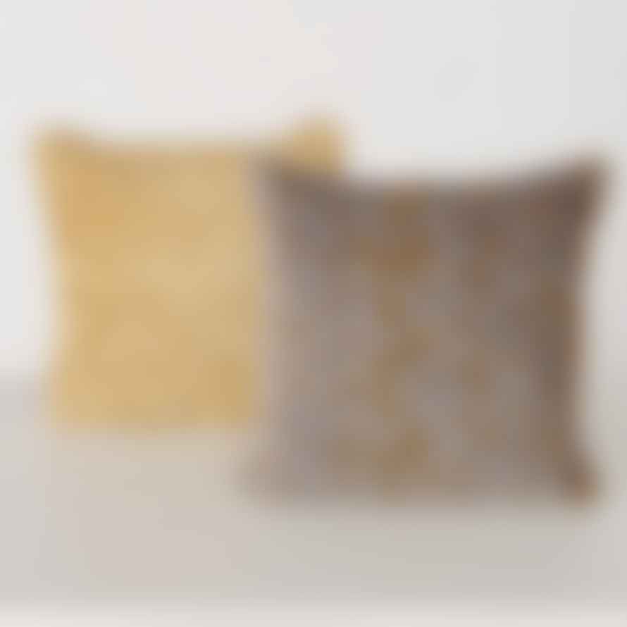 &Quirky Colour Pop Dotty Tufted Cushion : Grey Or Yellow