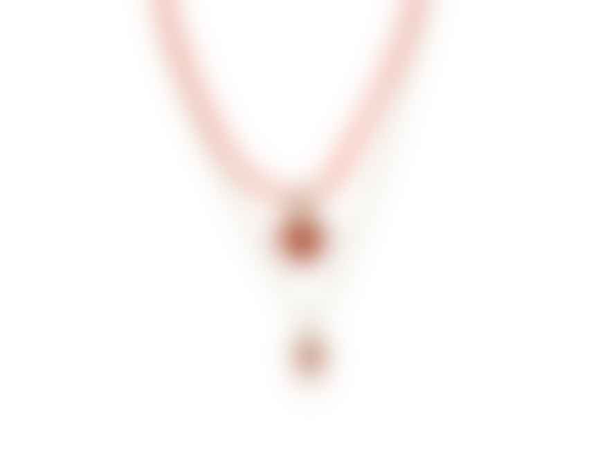 Big Metal Orange Elsa Heart & Flower Charms Layer Beaded Necklace
