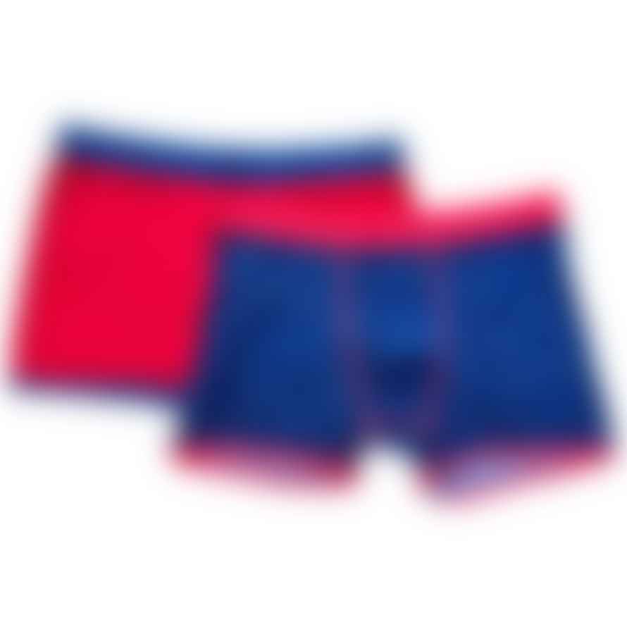 SWOLE PANDA 2 Pack Red & Blue Boxers With Grey Spots