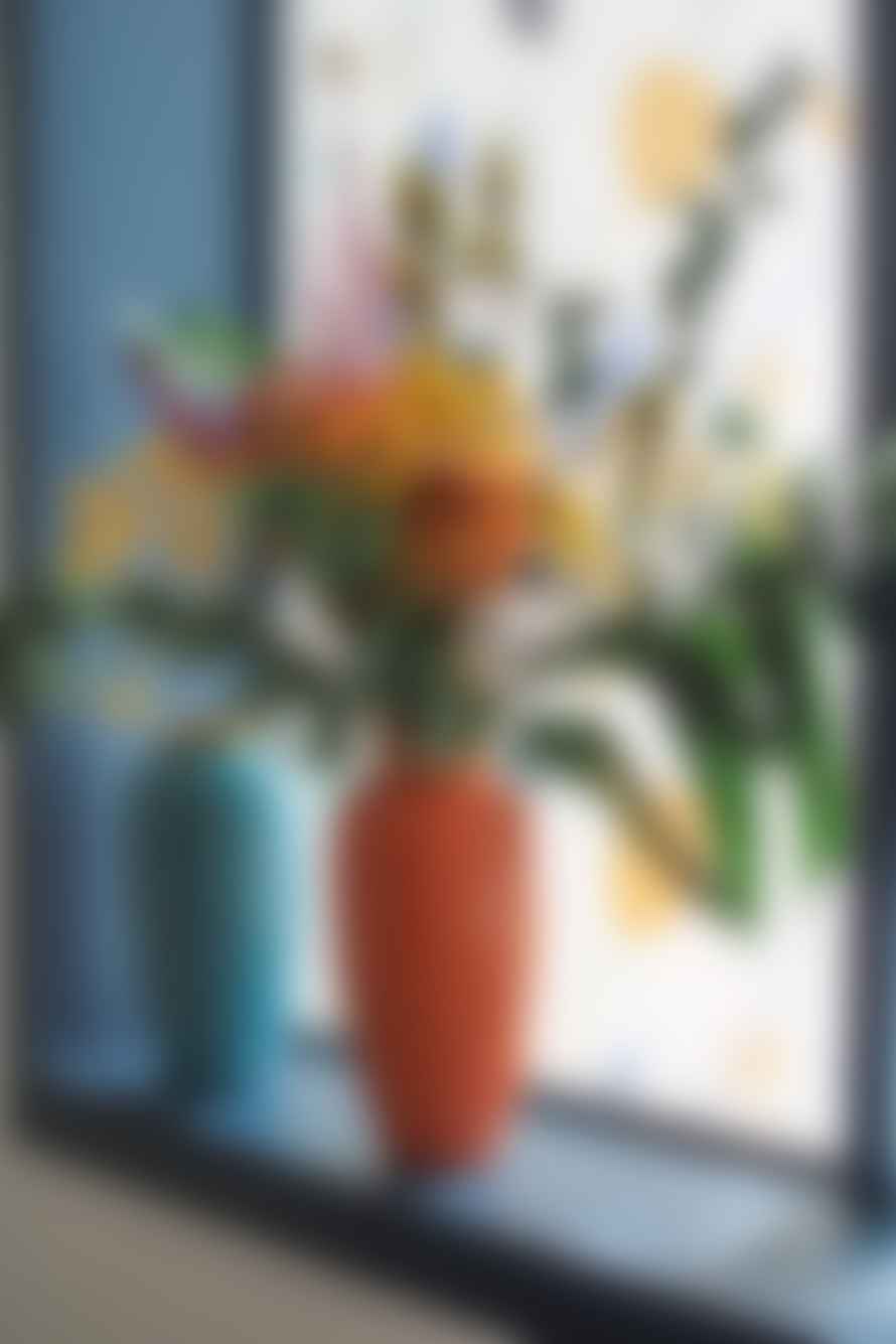 My Doris Orange Enamel Brass Vase
