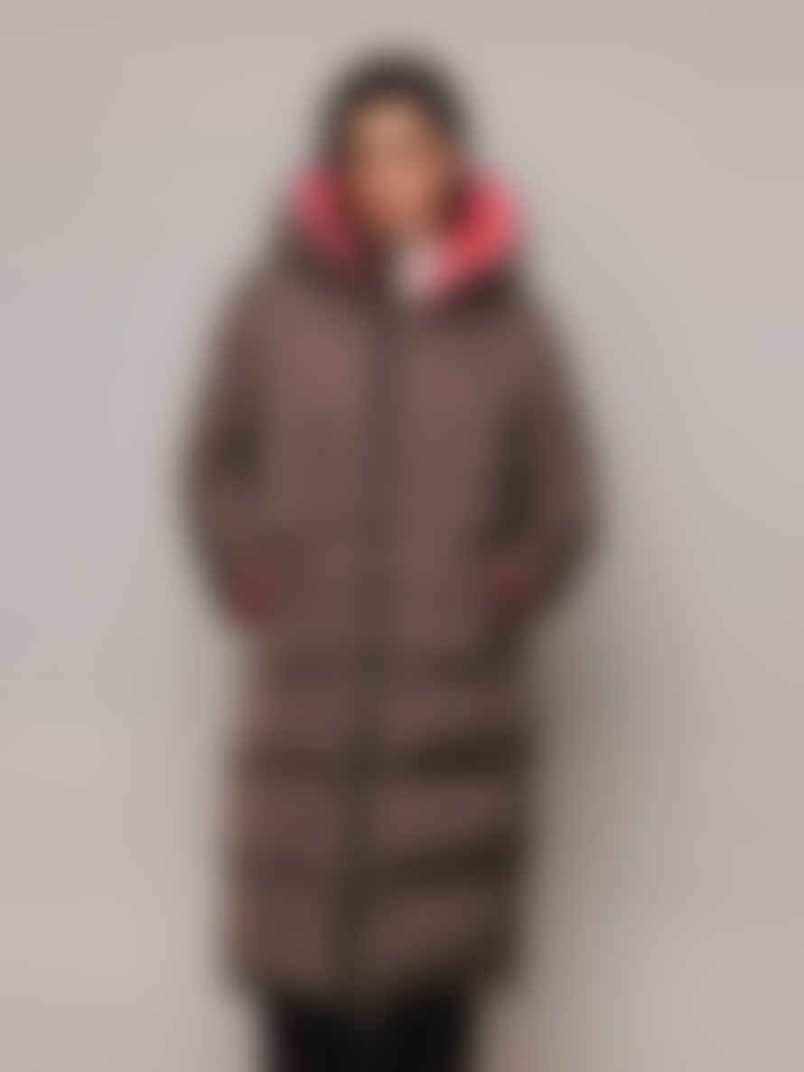 Rino and Pelle Keila Reversible Puffer Coat Taupe & Pink