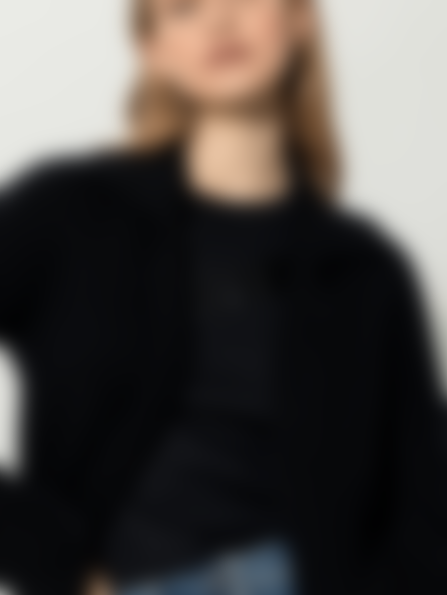 Luisa Cerano Black Long Wool Blend Coat