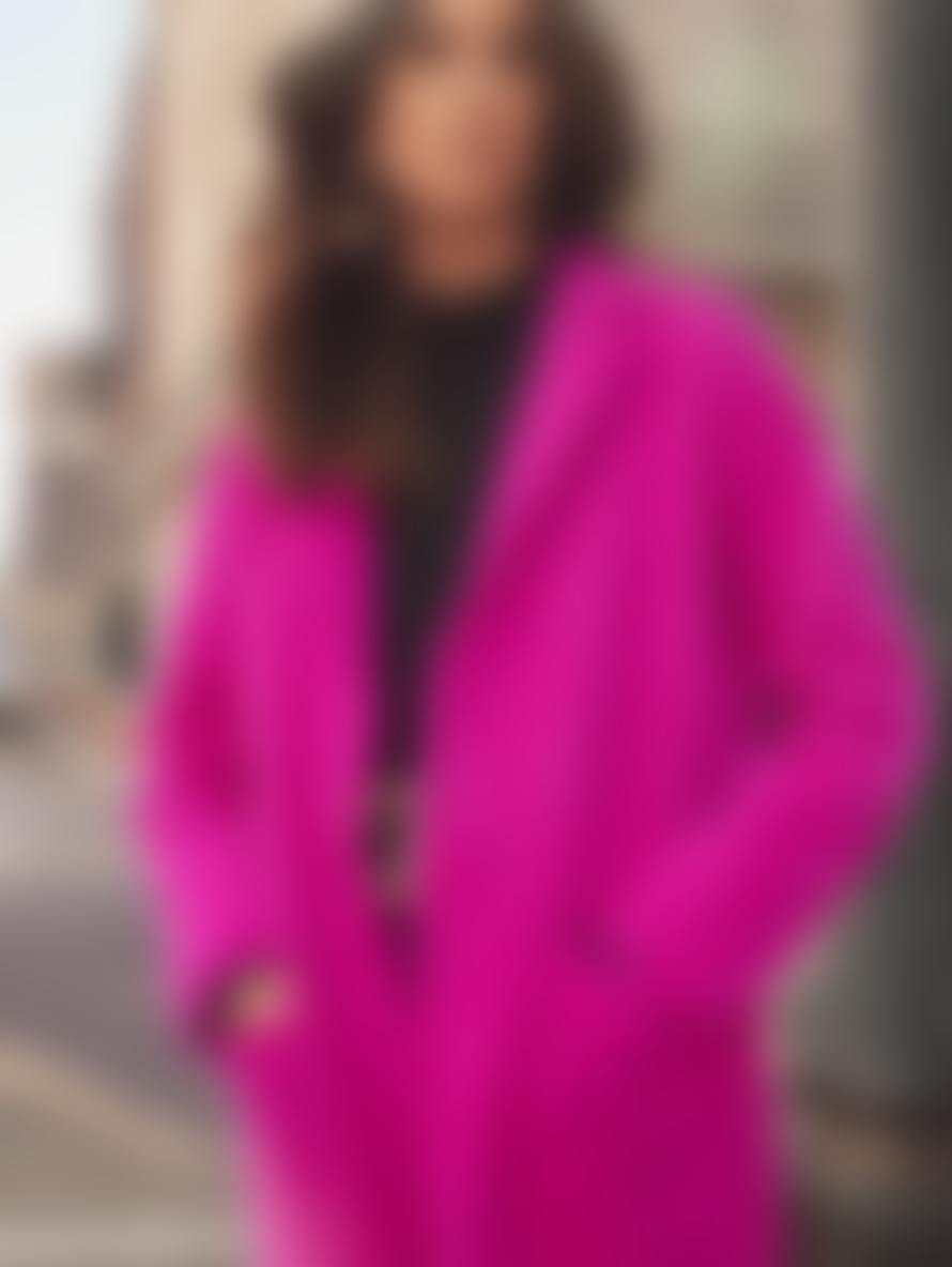 Joseph Ribkoff Notched Collar Coat In Hot Pink 233951