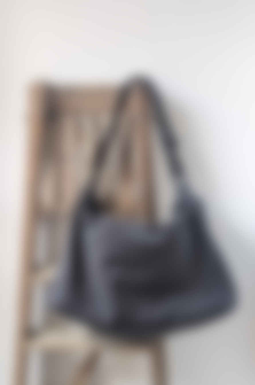  Samsoe Samsoe Lara Washed Black Large Canvas Bag