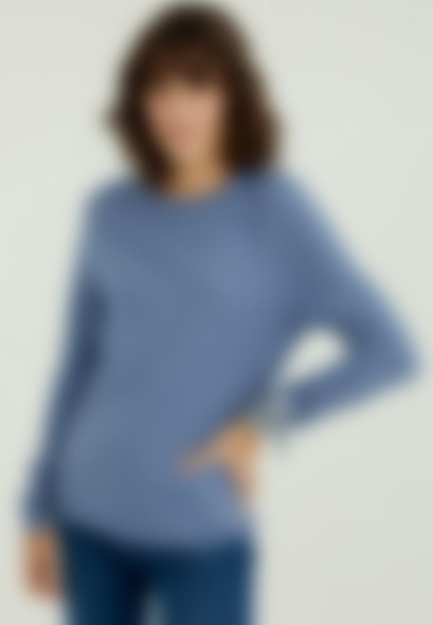 D'ELS Country Blue Round Neck Long Sleeves Mira Top 