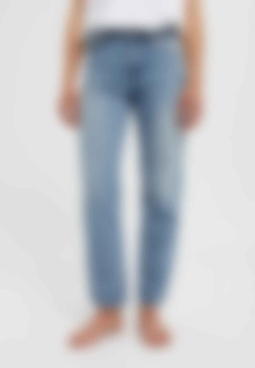 Armedangels Mid Blue Straight Fit Mid Waist Fjellaa Cropped Jeans
