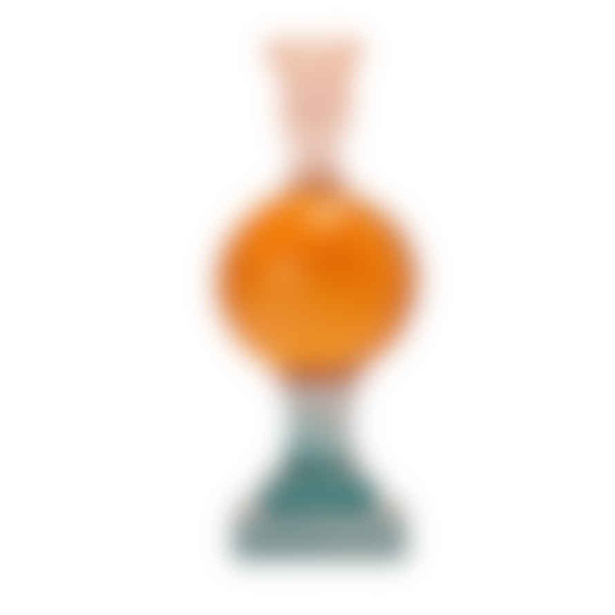 eja international - Crystal Candle Holder - Petrol/amber/peach