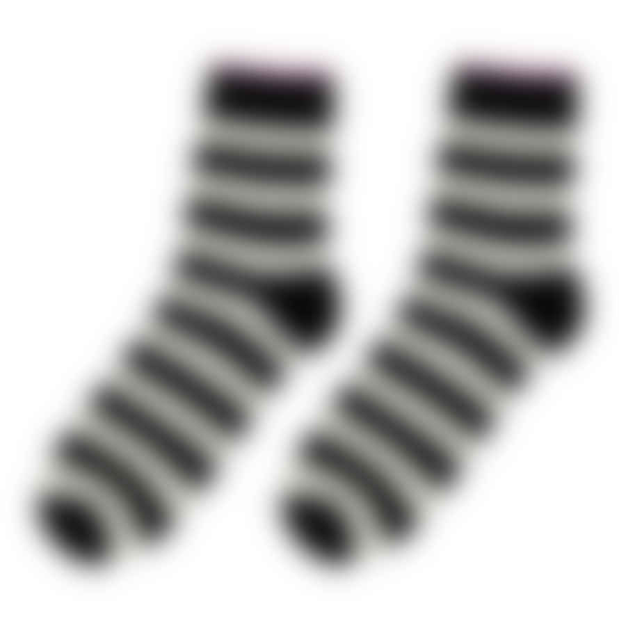Jumper 1234 Stripe Socks - Black/marble