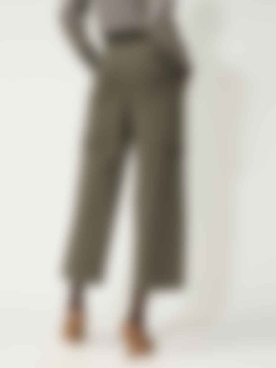 Luisa Cerano Cargo Trousers With Front Pleat Greyish Khaki