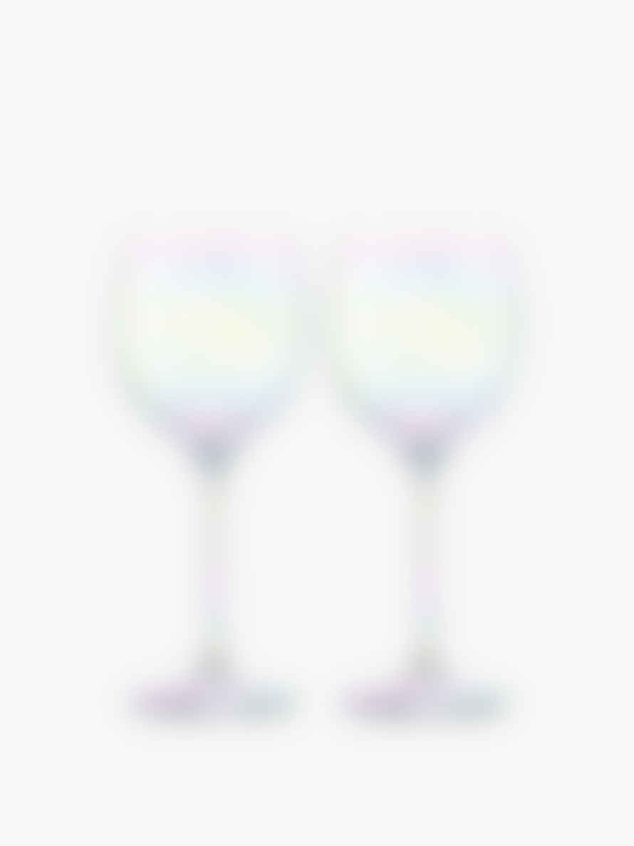 LSA International Set of 2 Mother of Pearl Lsa Polka Wine Glasses