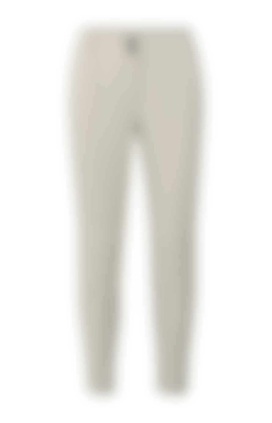 Yaya Pure Cashmere Brown Mel Slim Fit Trousers with Rib Detail
