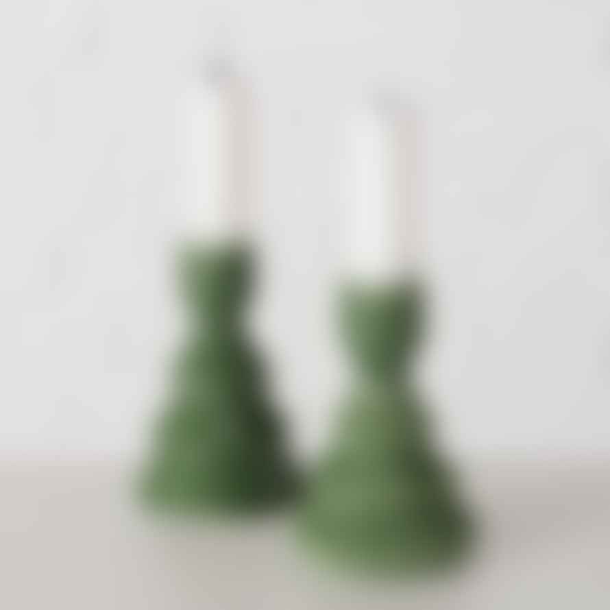 &Quirky Ceramic Christmas Tree Candle Holder : Plain or Stars