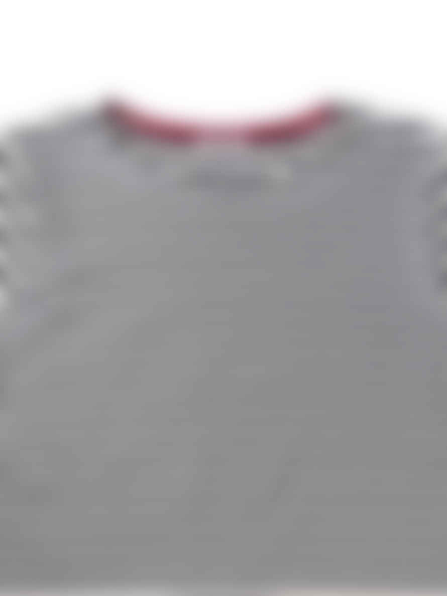 Chalk Fleur Stripe T Shirt In White/navy