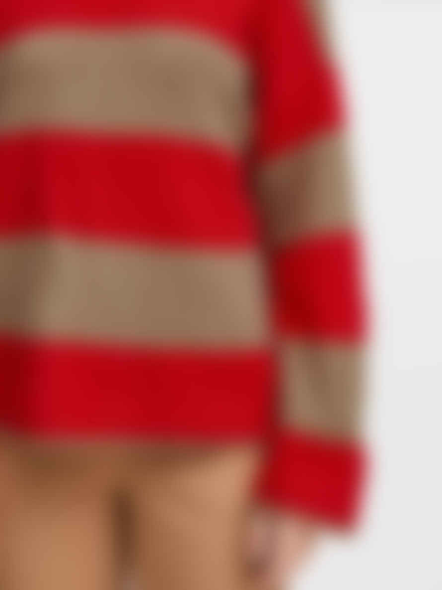 b.young Byomartha Stripe Jumper Toasted Coconut