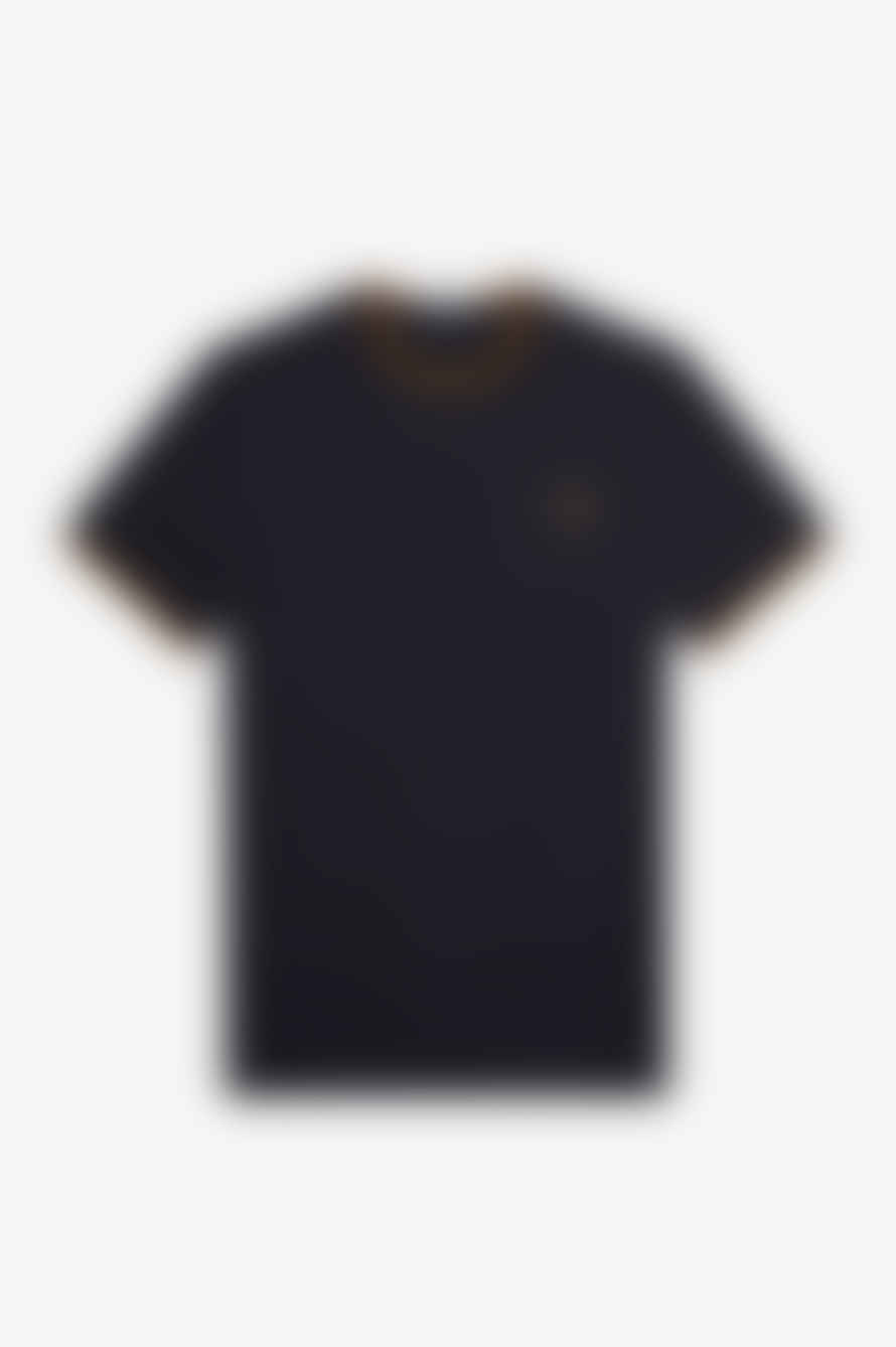 Fred Perry Fred Perry Twin Tipped T-shirt - Navy/dark Caramel