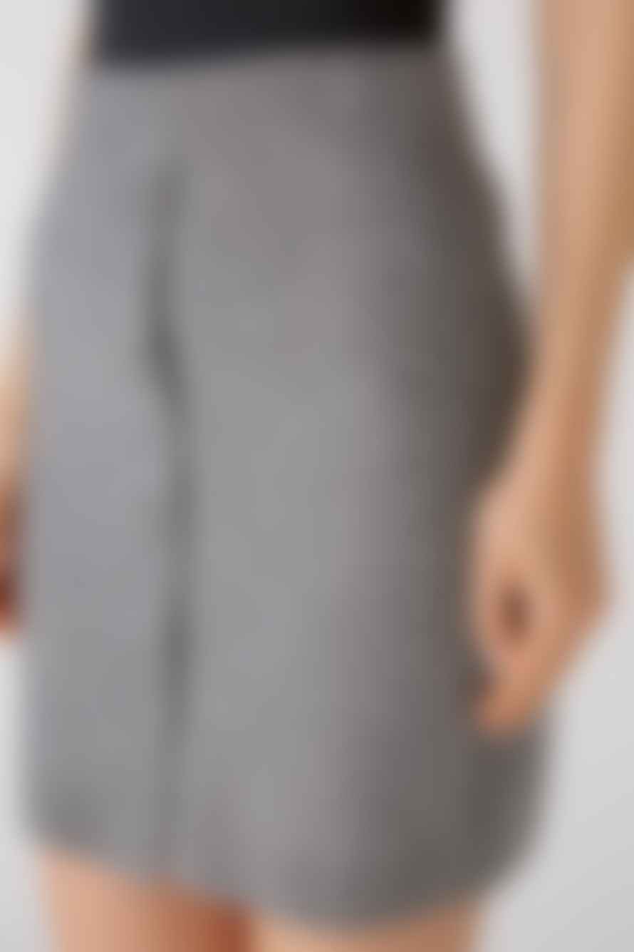 Oui Fashion Knitted Skirt Wool Blend Grey