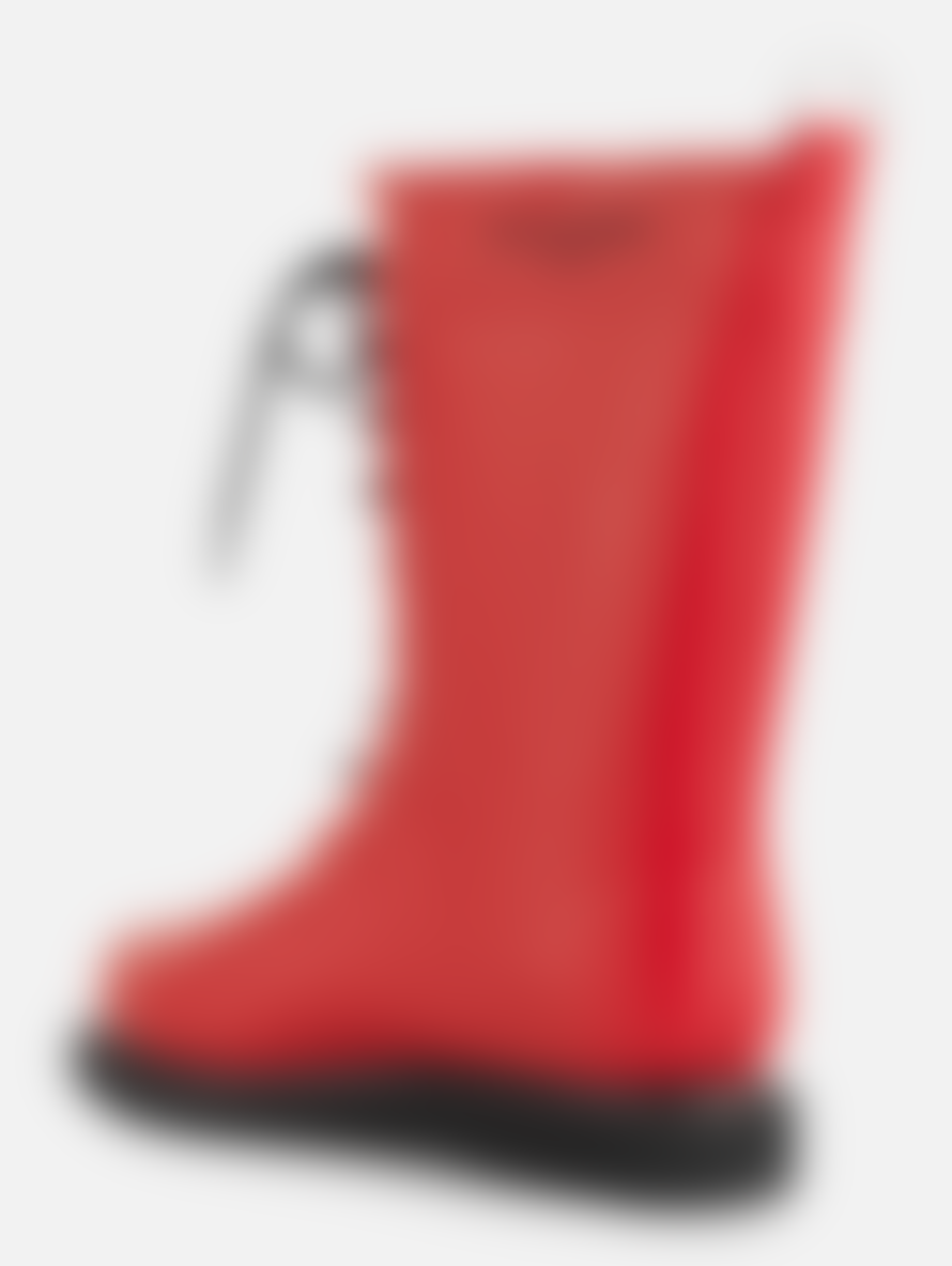Ilse Jacobsen  Medium Length Rubber Lace Up Wellington Boots Deep Red Rub15 303
