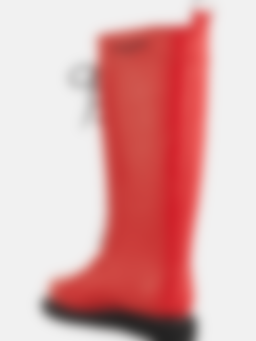 Ilse Jacobsen  Long Length Rubber Lace Up Wellington Boots Red Rub1 303