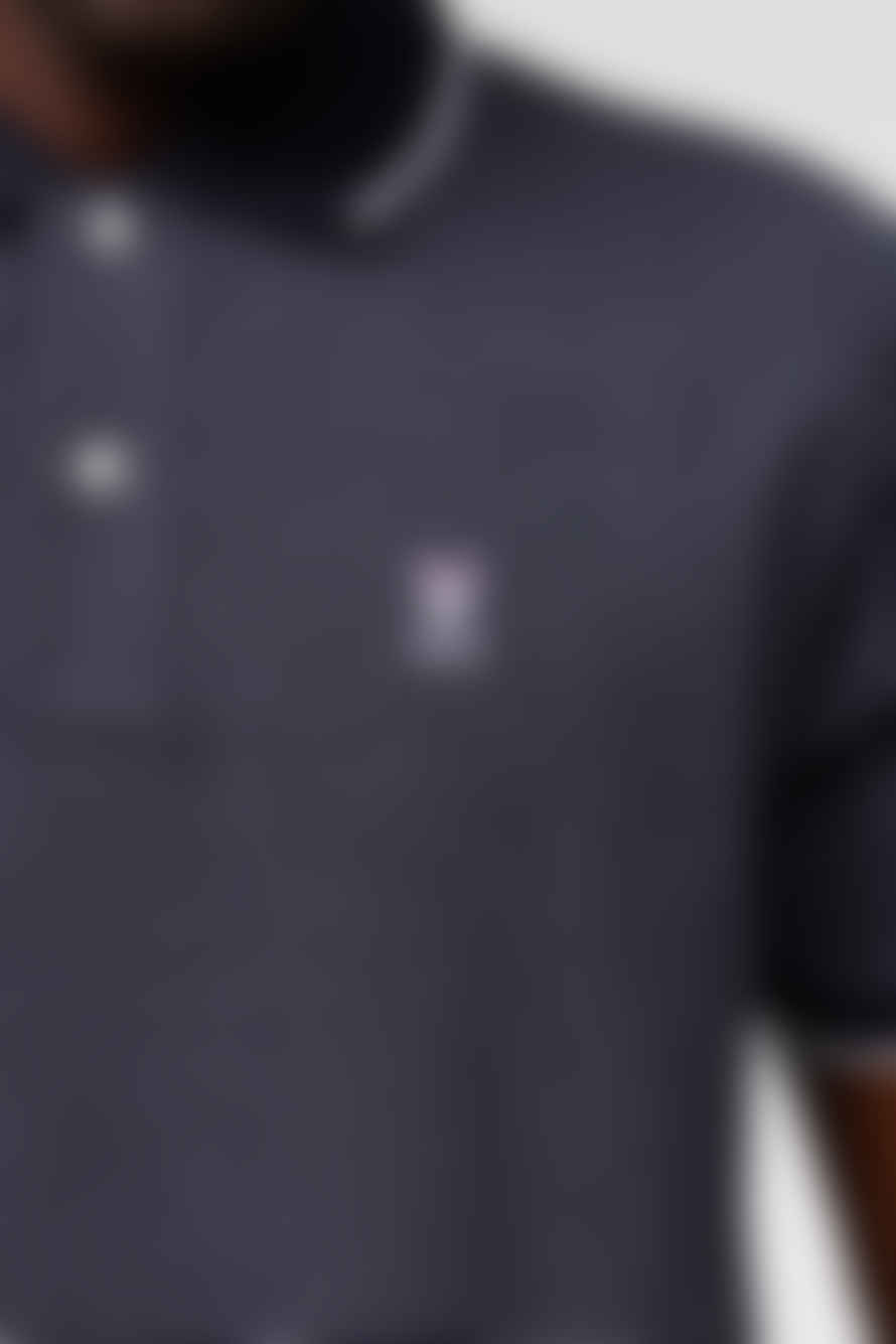 PSYCHO BUNNY Navy Eldorado Jacquard Polo Shirt
