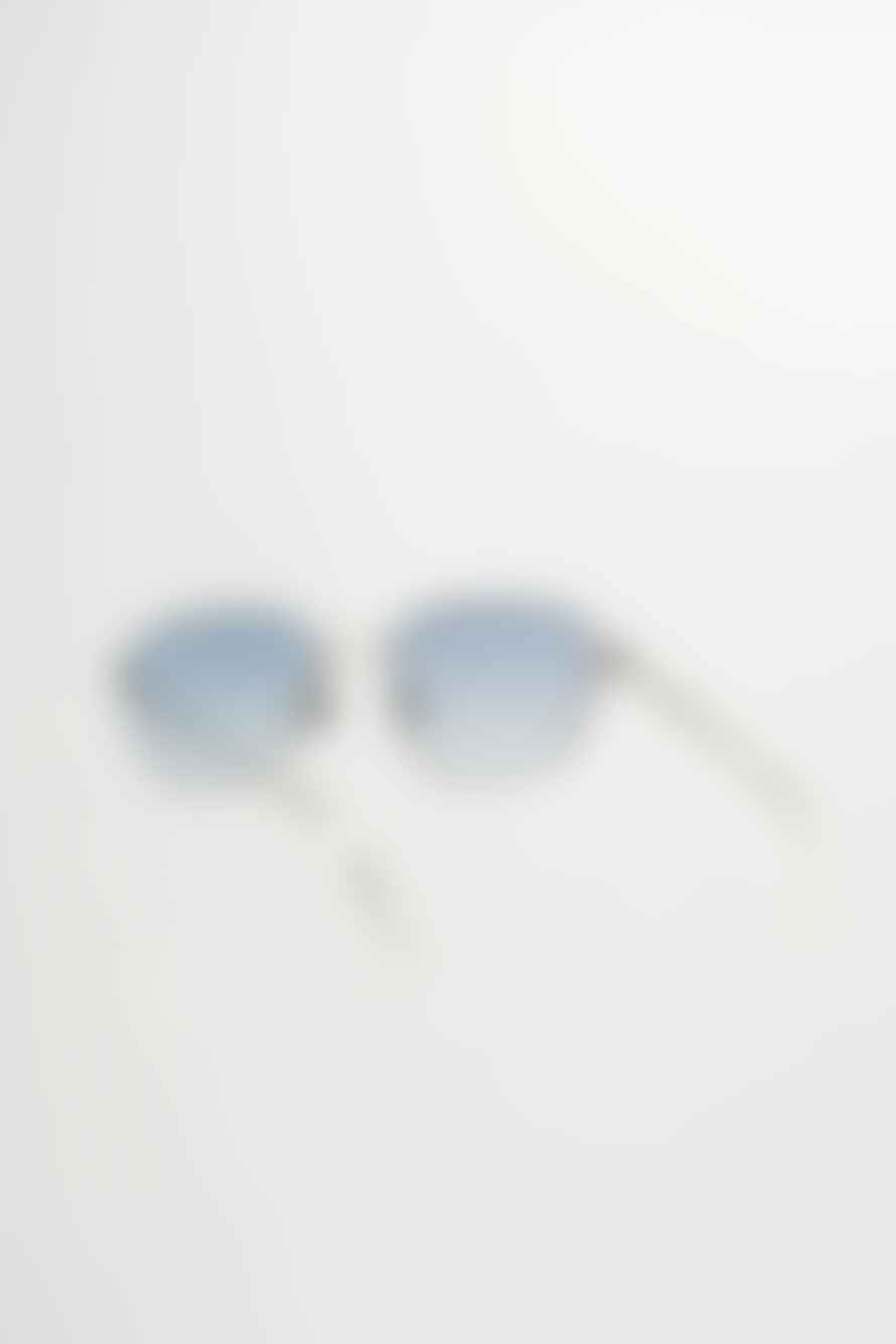 Monokel Eyewear Blue Lens Otis Silver Sunglasses