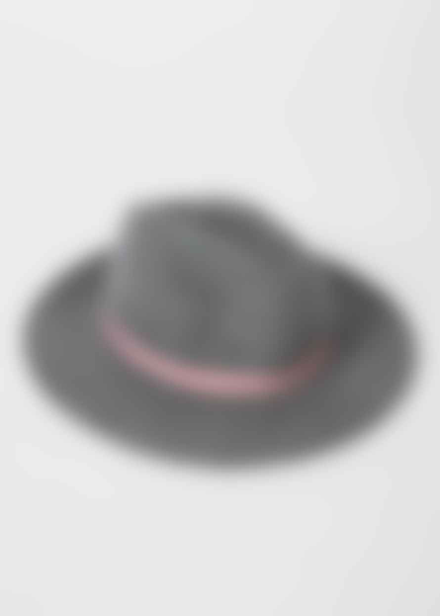 Paul Smith  Grey Fedora Hat with Pink Band