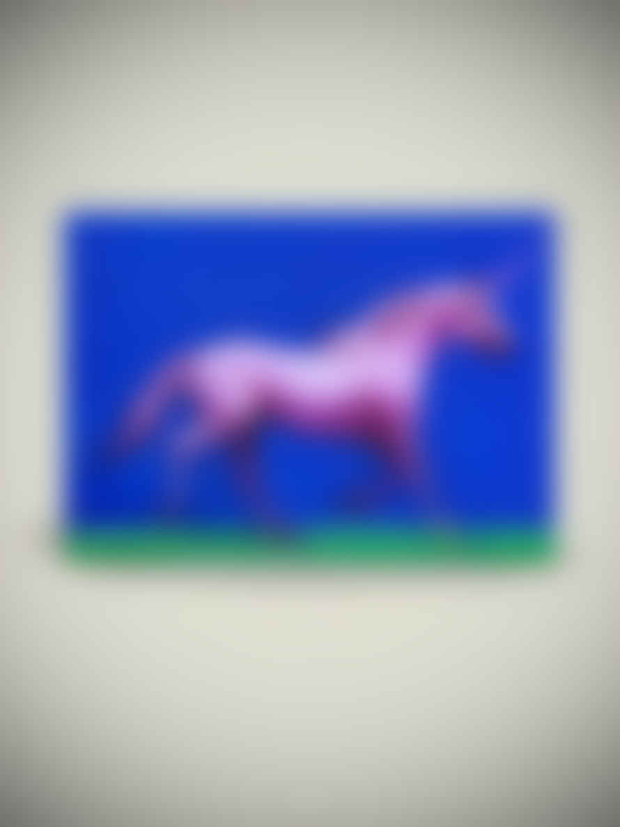 Fotofolio Postal 3d 'pink Unicorn Running'