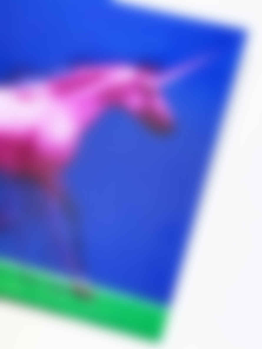 Fotofolio Postal 3d 'pink Unicorn Running'