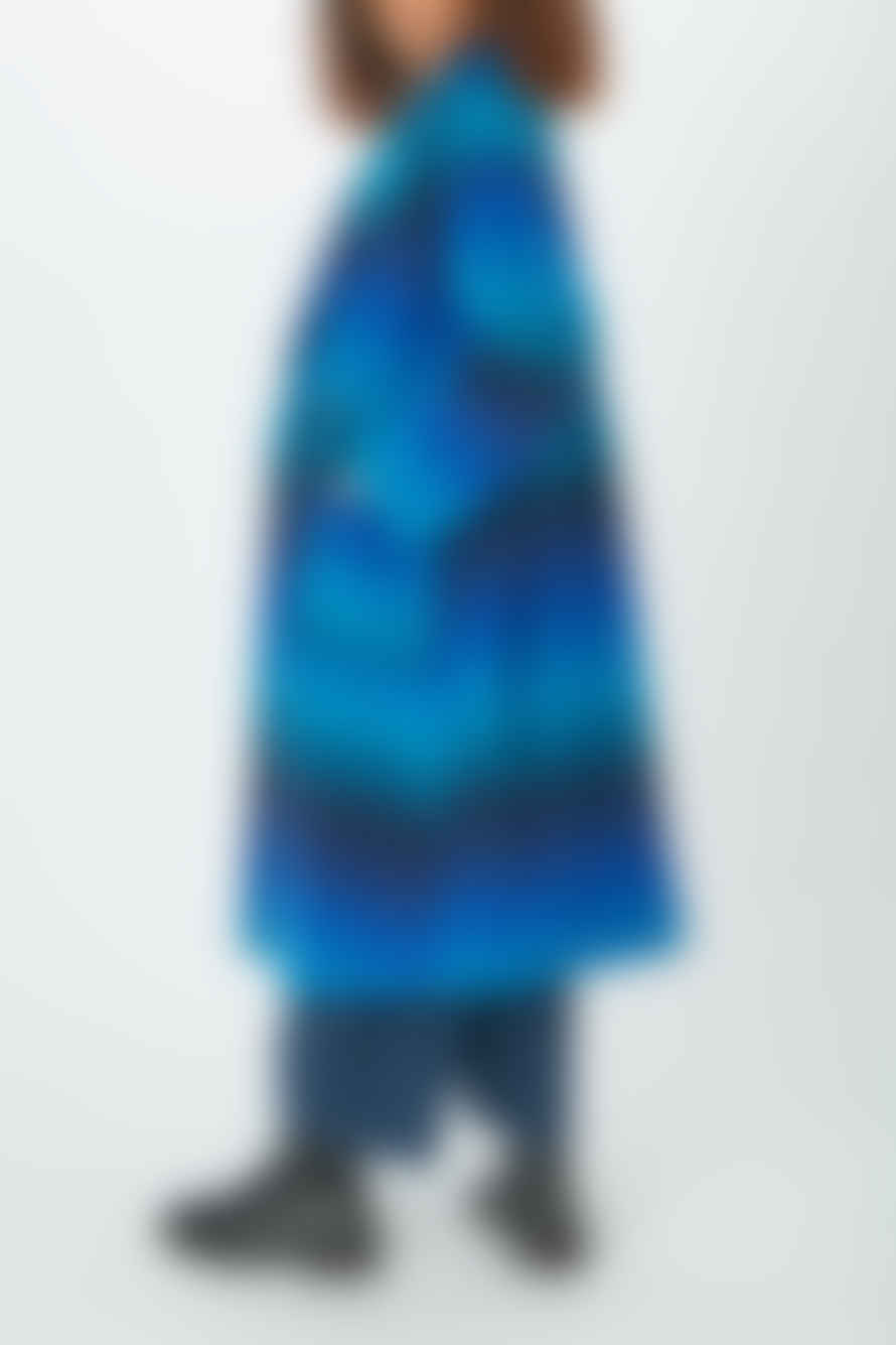 Sahara Ombre Wool Coat - Electric Blue Multi