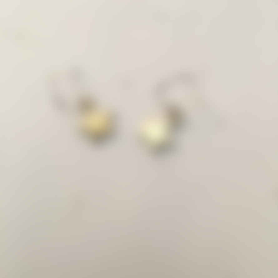 Ava  &  Bea Brass Silver Star Earrings