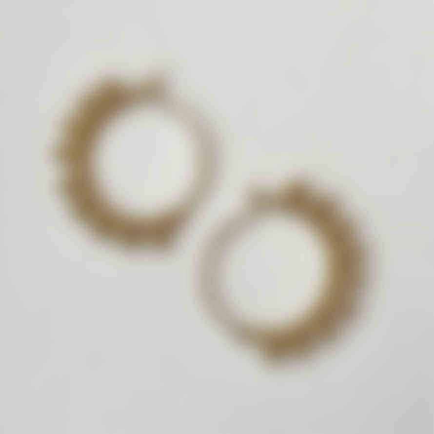 Lisa Angel Gold Hoop Earrings Beaded Ball