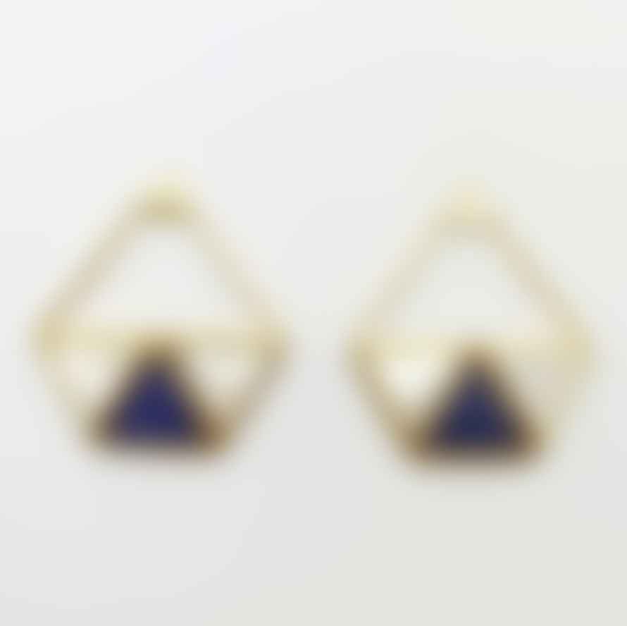 Nekewlam Earrings Mother Of Pearl & Lapis Lazuli Kathy Fox Earrings