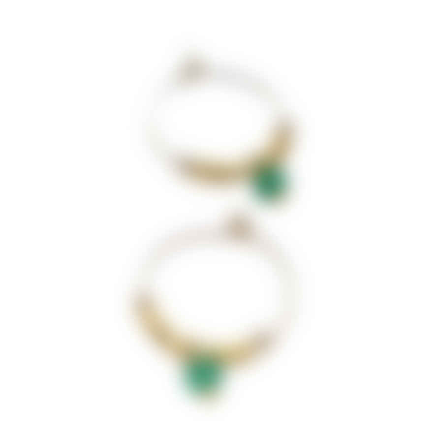 My Hart Beading Green Onyx Gold Wire Hoop Earrings