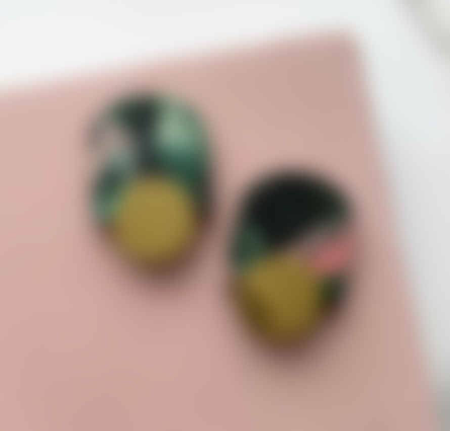 Mica Peet Earrings Mini Arc Green Pink