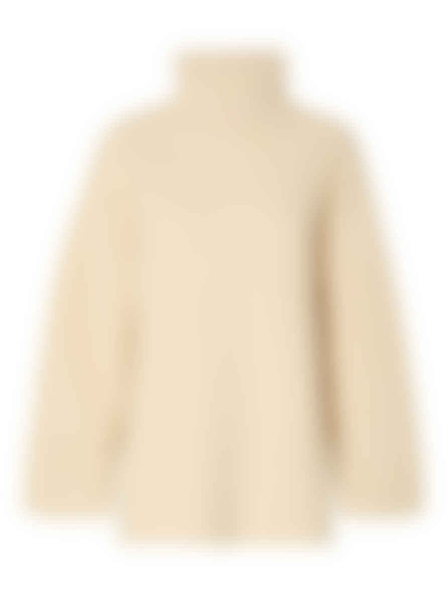 Selected Femme Mary Oversized Knit Roll Neck - Birch