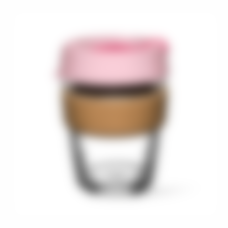 KeepCup Glass With Cork Band (pink Lid & Red Stopped) - Rosea