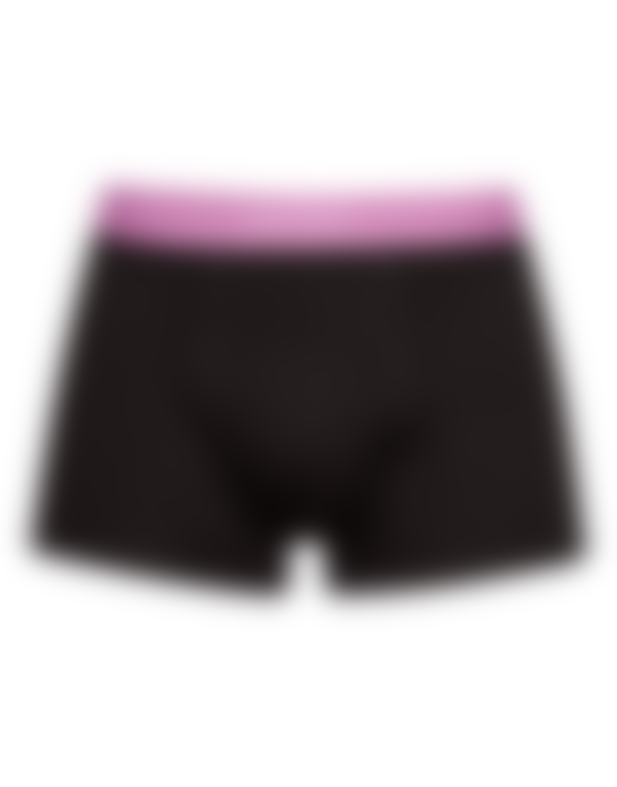 Paul Smith 3 Pack Underwear Col: Black With Purple/pink/teal Waistband