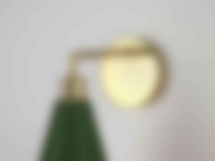 houseof Olive Green Cone Shade Wall Light