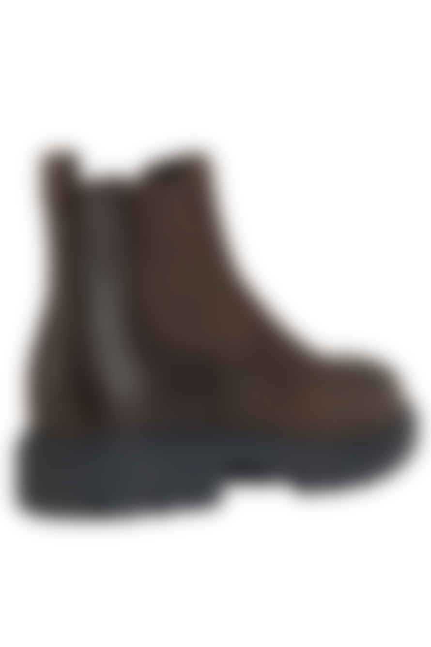 GEOX - Spherica Ec7 Coffee Chelsea Leather Ankle Boots U36fra000ffc6009