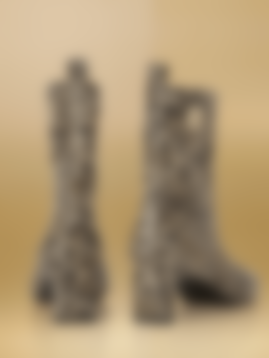 Marc Cain Leather Leopard Print Zip Ankle Boots