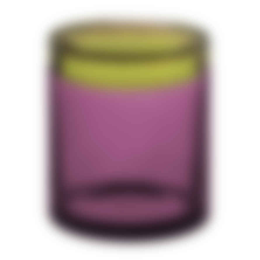 Remember Storage Jar In Glass Medium In Contrasting Mauve & Olive Colours Size 1300ml