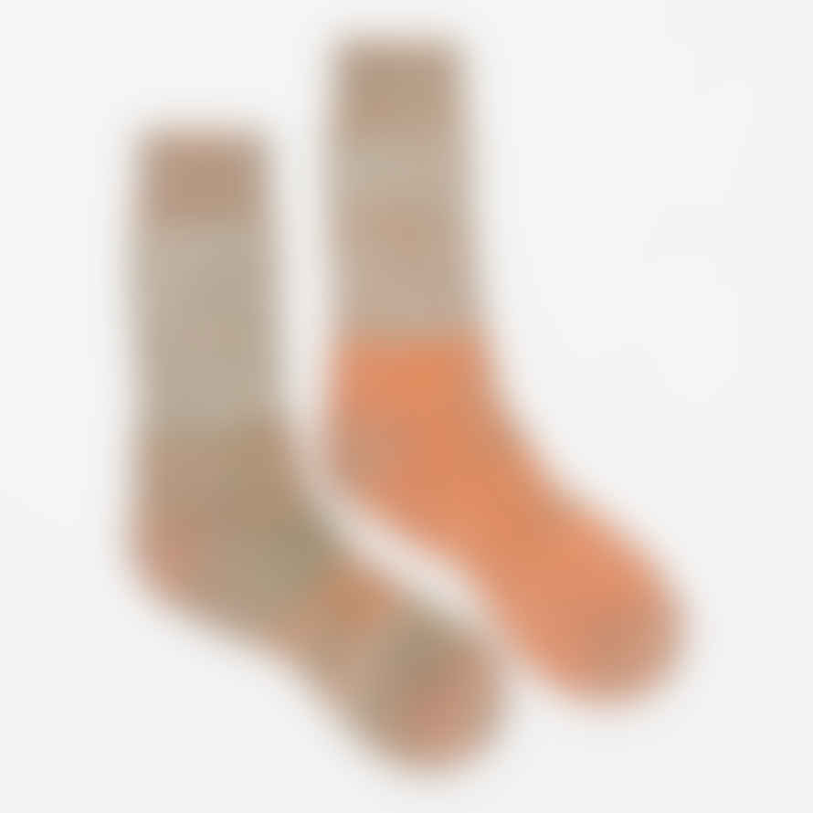 USKEES Organic Cotton Socks in Green & Orange