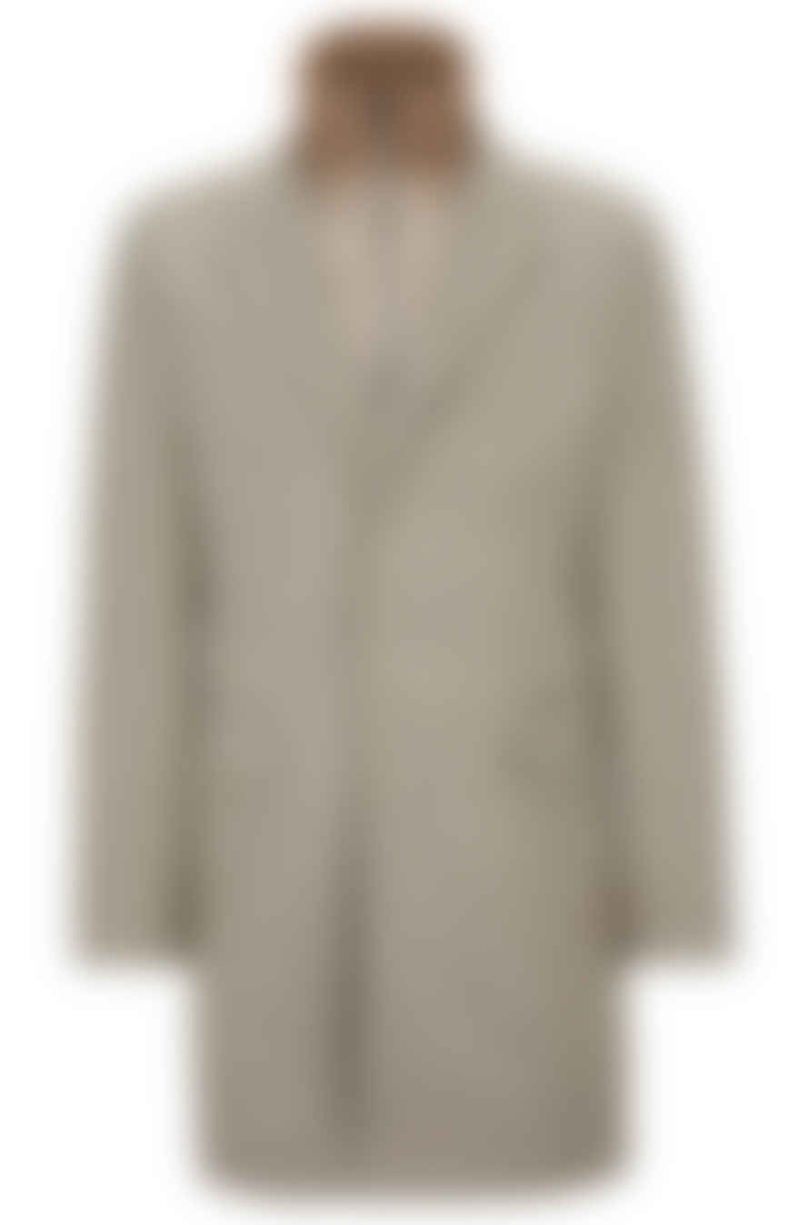 Hugo Boss Boss - H-hyde-j-bib - Open White Slim Fit Overcoat With Detachable Stormflap Bib 50502320 131